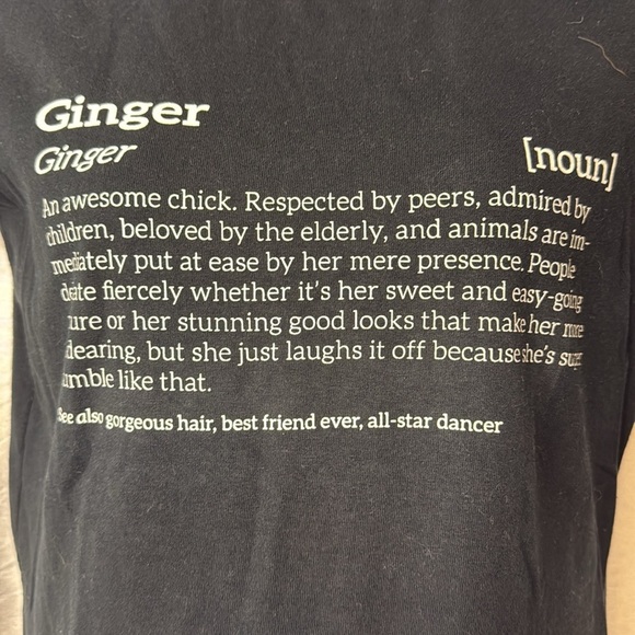 Gildan Ginger Silkscreen Women’s Large Black Ginger Definition Short Sleeve Tee - Picture 2 of 7